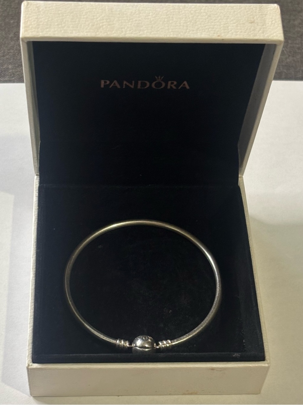 Pandora Moments Sterling Silver Classic Bangle Bracelet 19cm 7.5" 590713